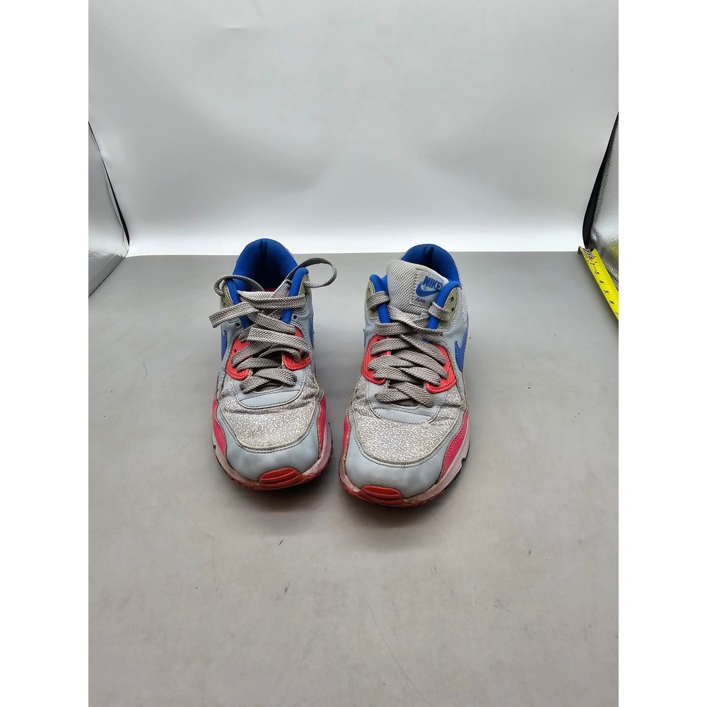 Nike Air Max 90 Wolf Grey Hyper Pink Blue 325213-505 Womens 10 Low Top Sneakers